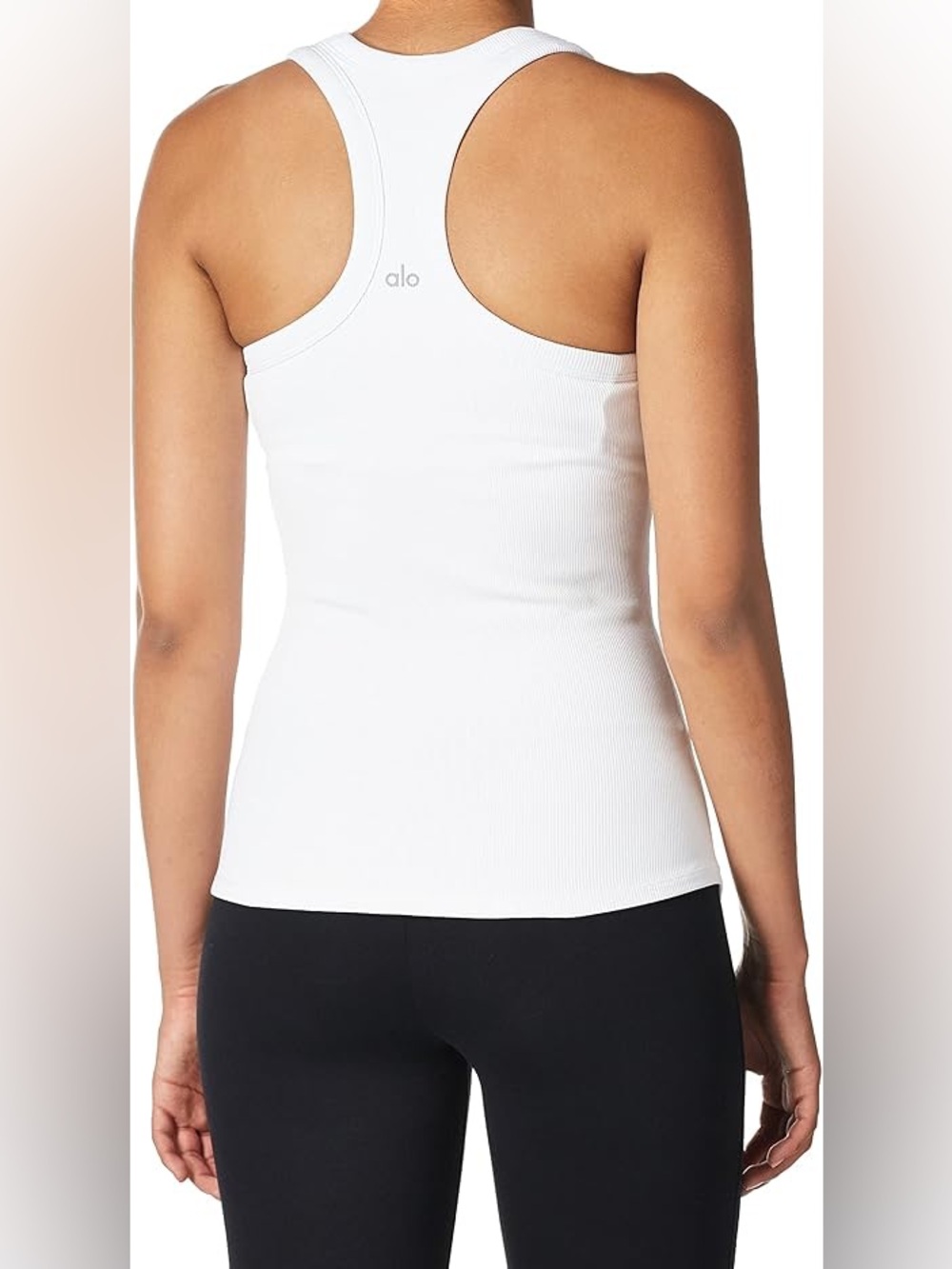 ALO white ribbed racerback tank